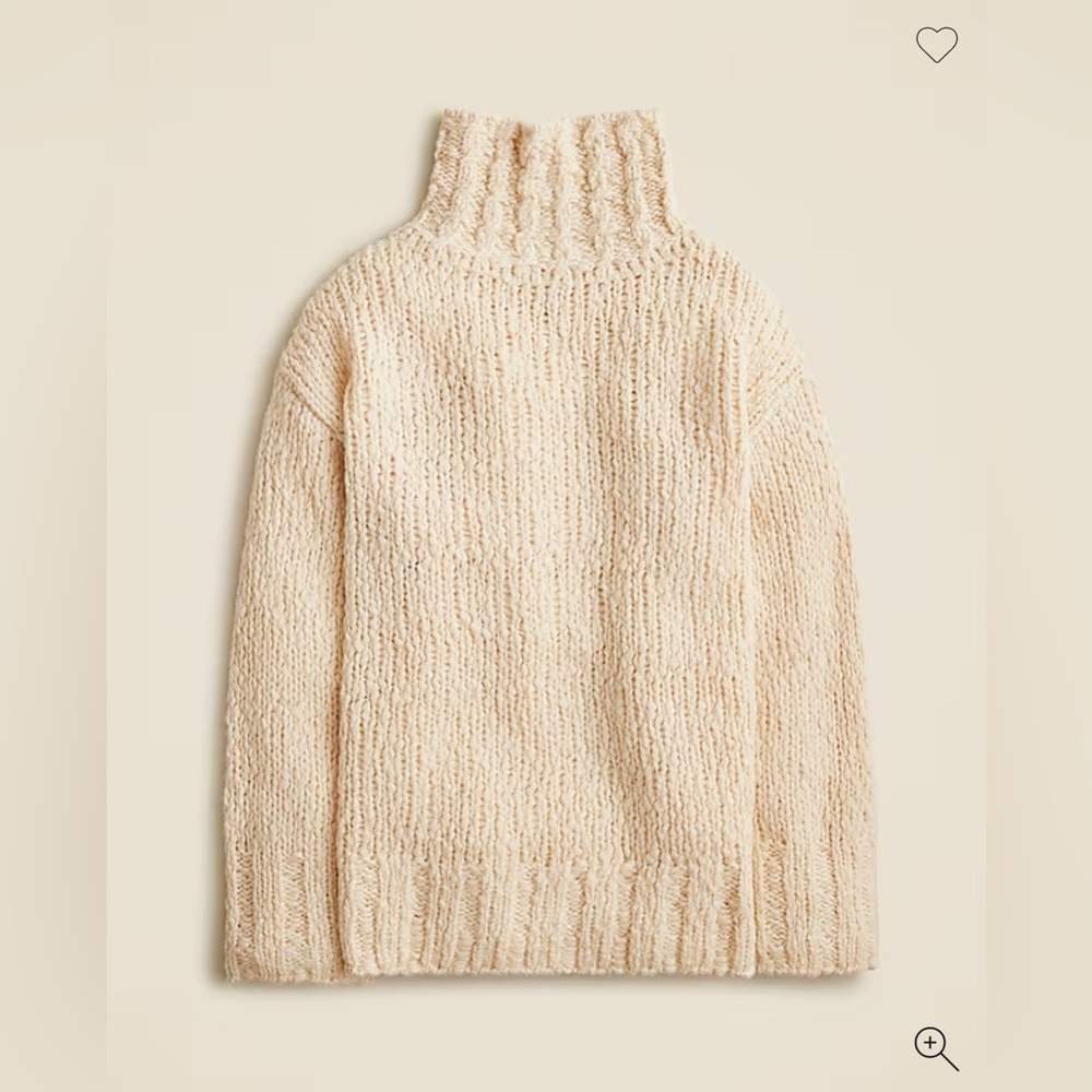 NWOT Jcrew Oversized turtleneck sweater in textured yarn